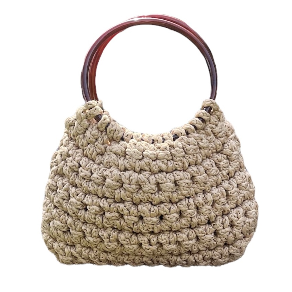 Crocheted Tan Like New Purse